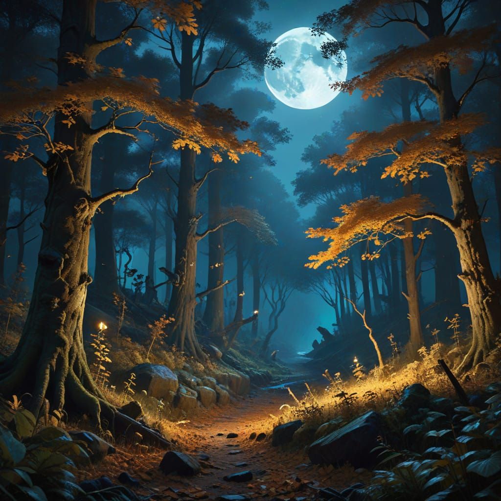 Autumn Baroque Landscape with Volumetric Lighting