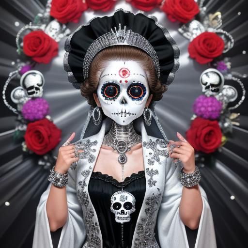 Silver Betty Boop Virgin of Guadalupe Sugar Skull