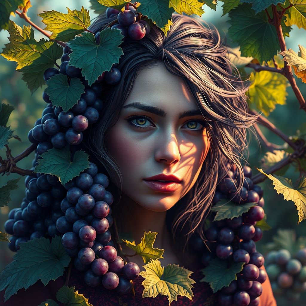 Wild and Windy Vines in Cyberpunk Art Style