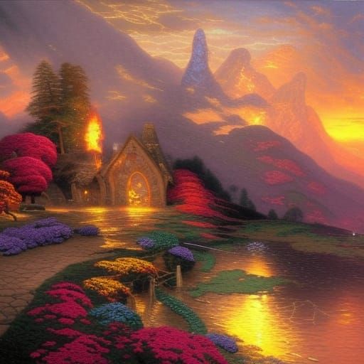 Amulet of Four Elements in Ethereal Fantasy Style