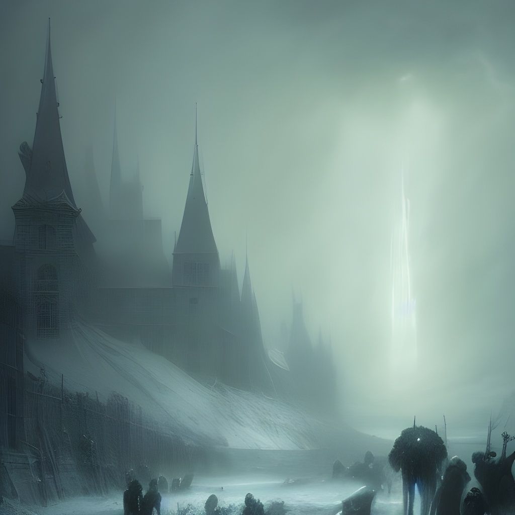 Horrific Ice Apocalypse in Gothic Horror Style