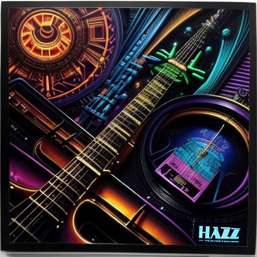 Jazz Band Record Sleeve in Biomechanical Style