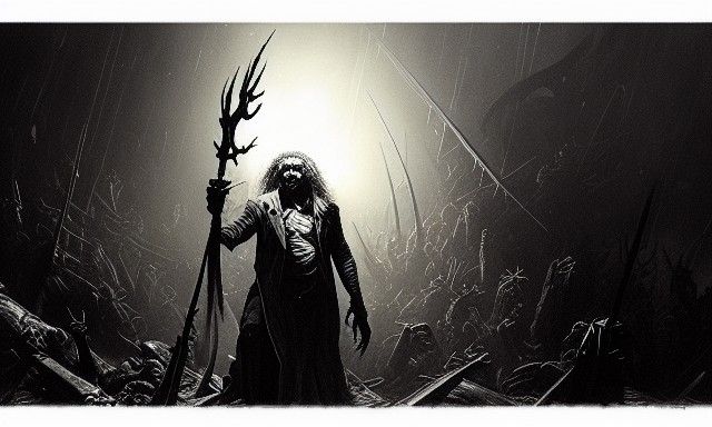 Sinister Savage Werewolf Lord in Dark Fantasy Style