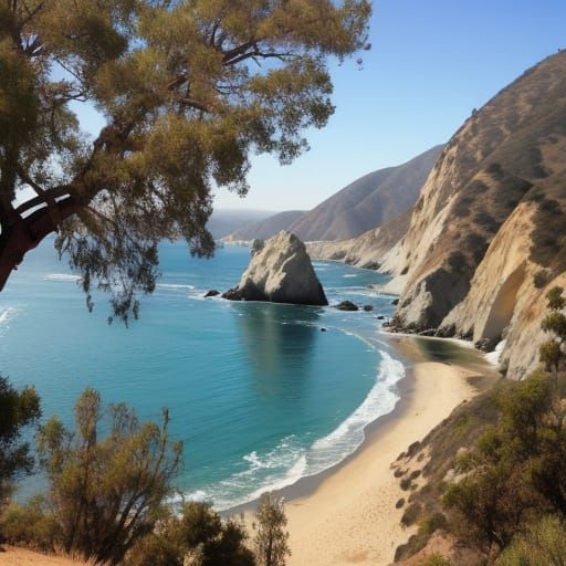 Sunny California Landscape in Vibrant Colors