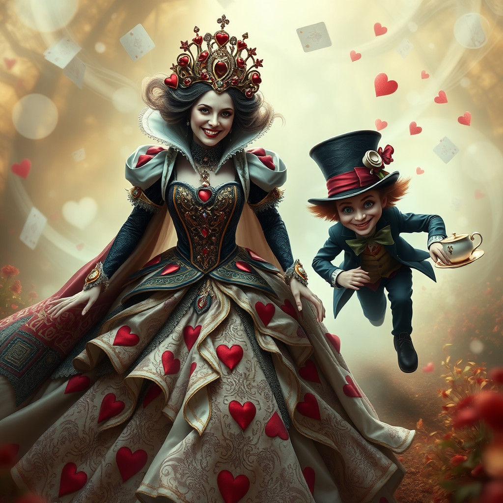 Queen of Hearts Chase in Dreamlike Realm