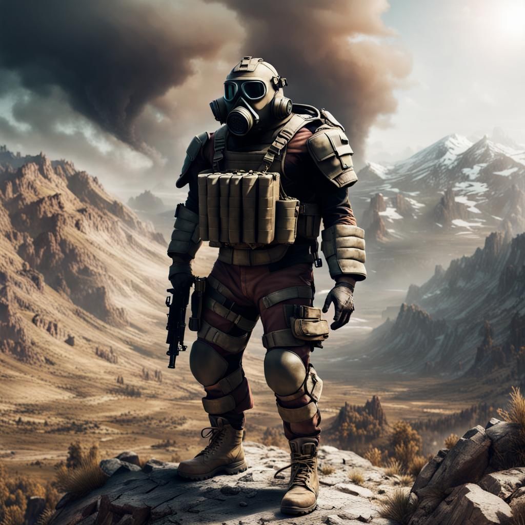 Armored Juggernaut in Post-Apocalyptic Landscape