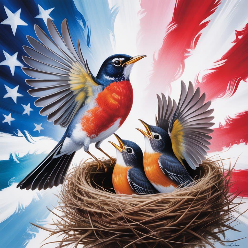 Proud Patriotic Robin