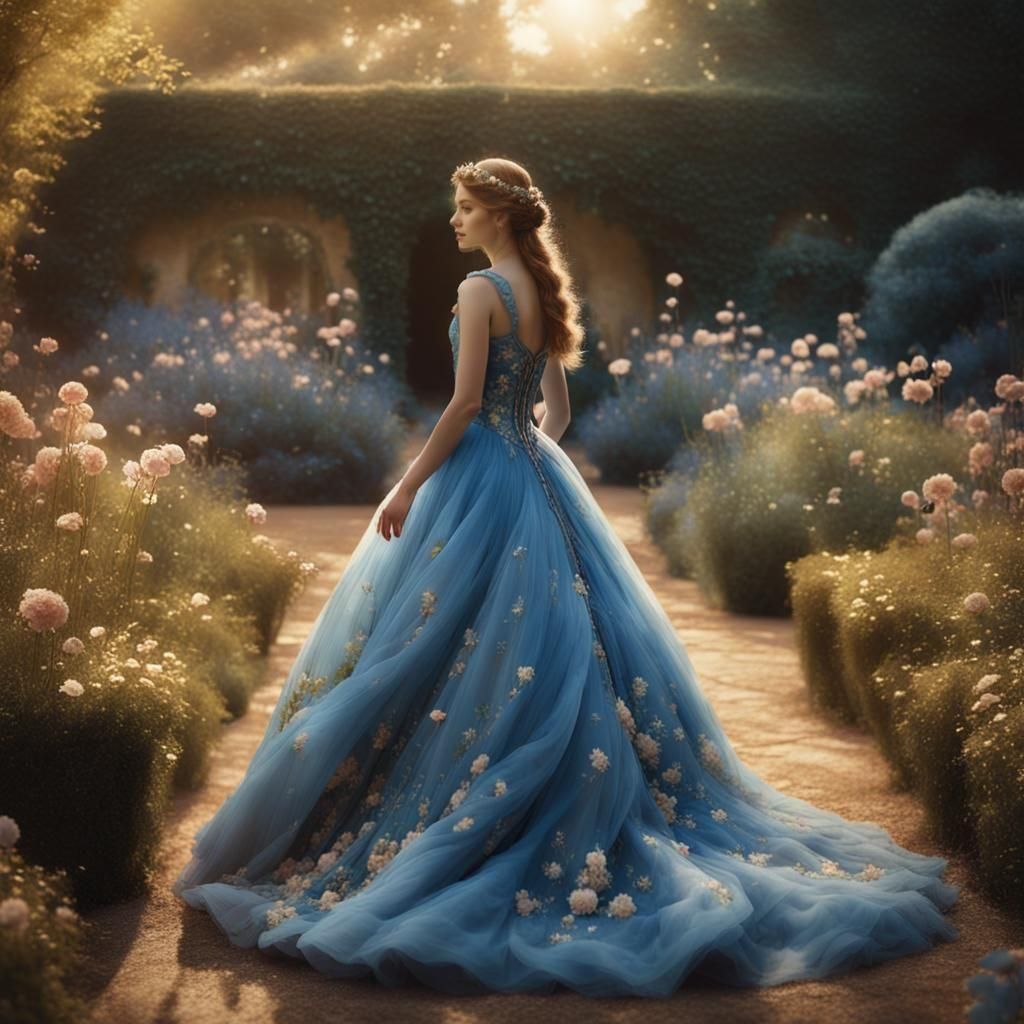 Girl in Blue Gown: Digital Matte Painting