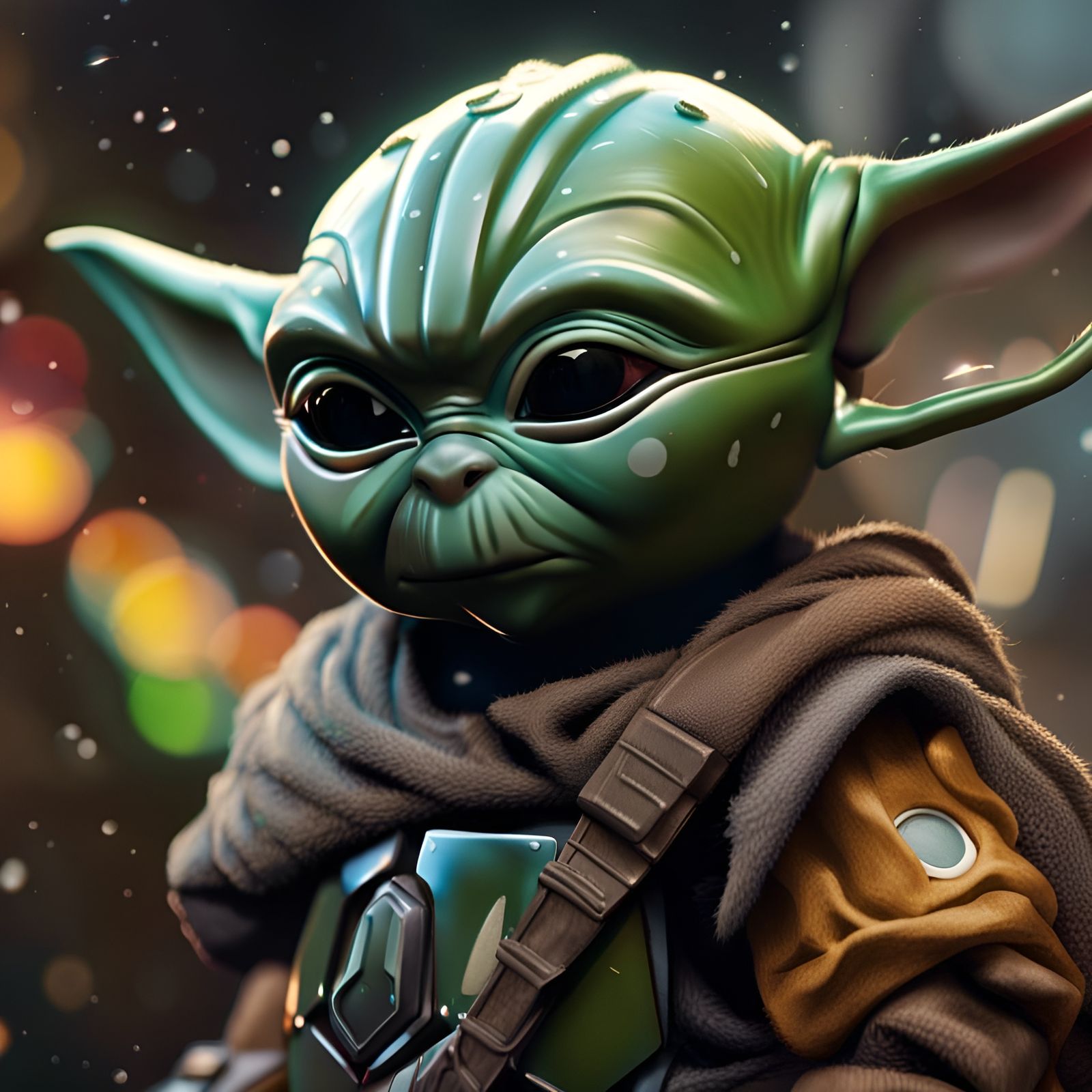 Hyperrealistic Baby Yoda Concept Art