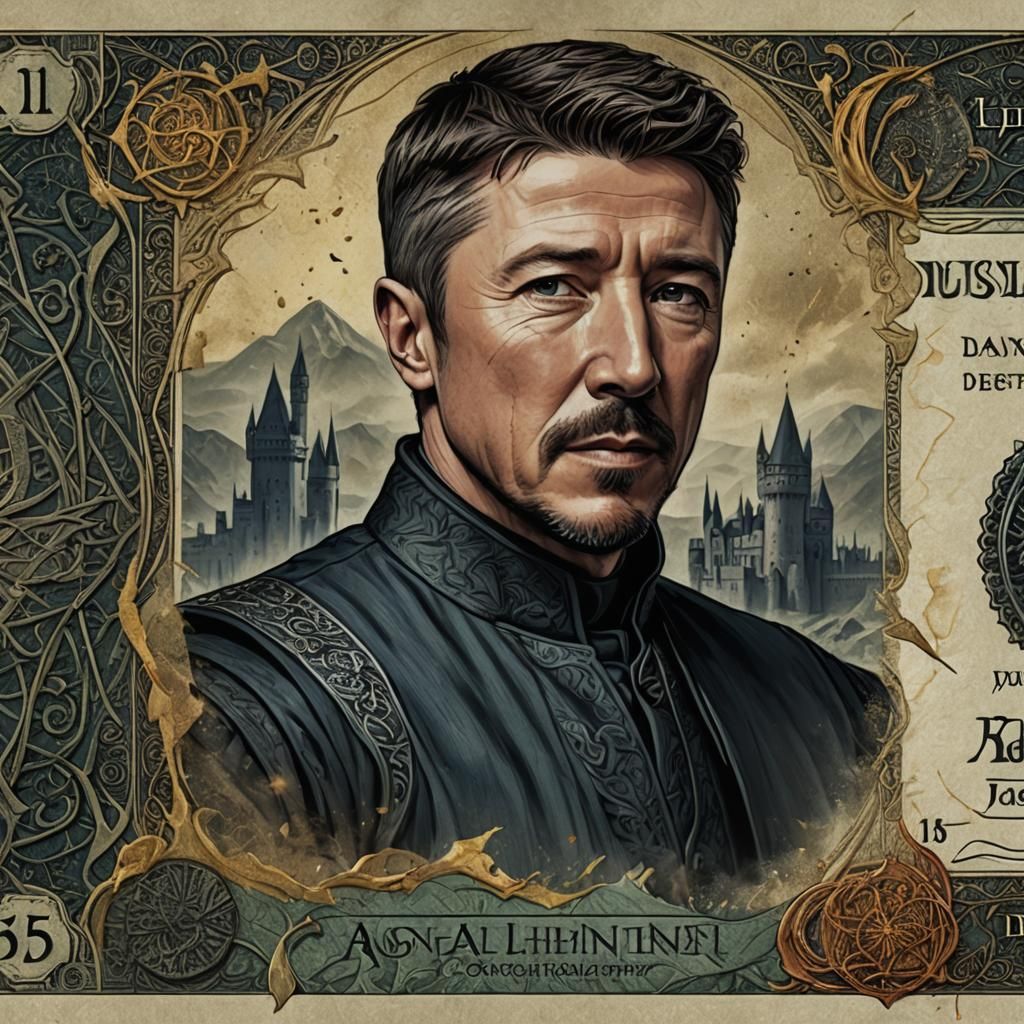 Littlefinger as Banknote: Game of Thrones Art