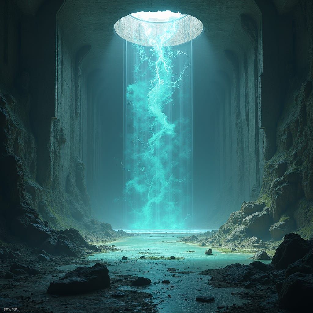 Cyberpunk Arena Vaults in a Futuristic Urban Landscape