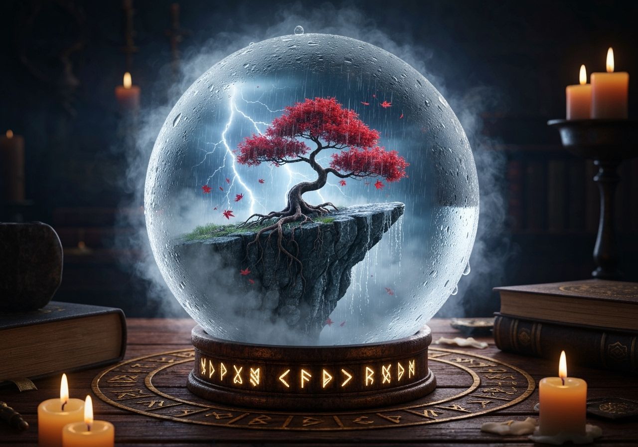 Crystal Ball Terrarium of Chaos on Rune Desk