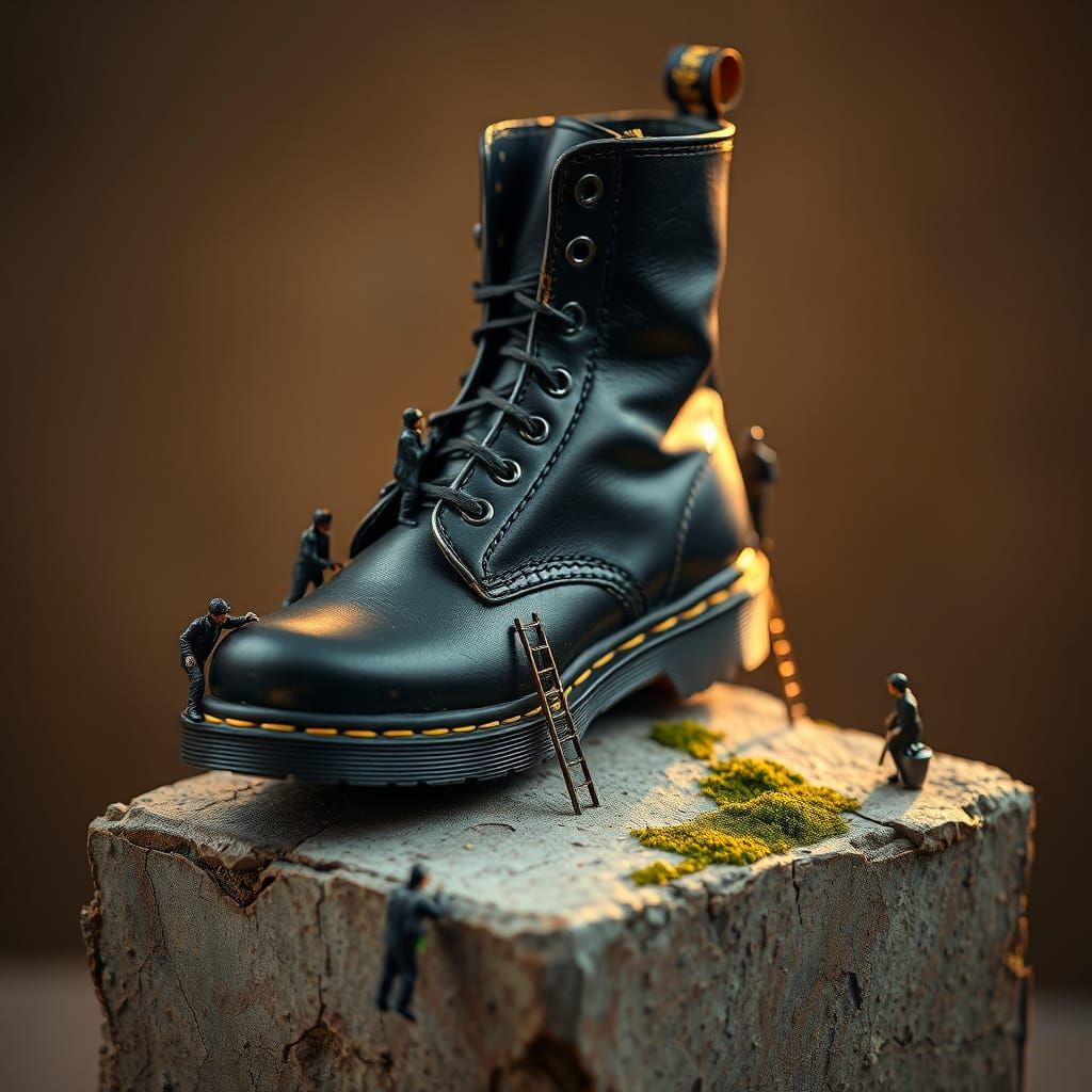 Meticulous Figures Polish Worn Dr. Martens Boot in Miniature