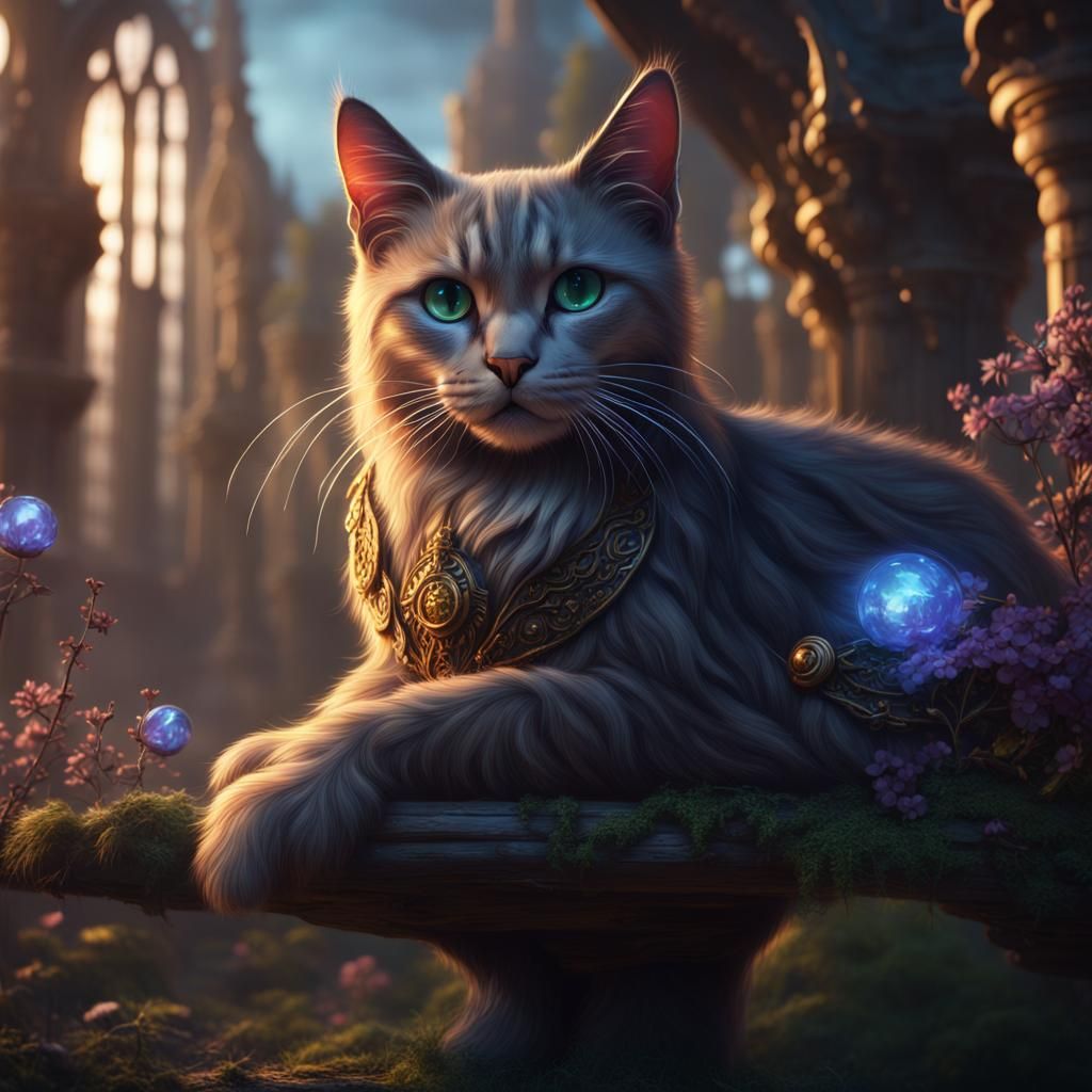 Magical Cat Fantasy Concept Art