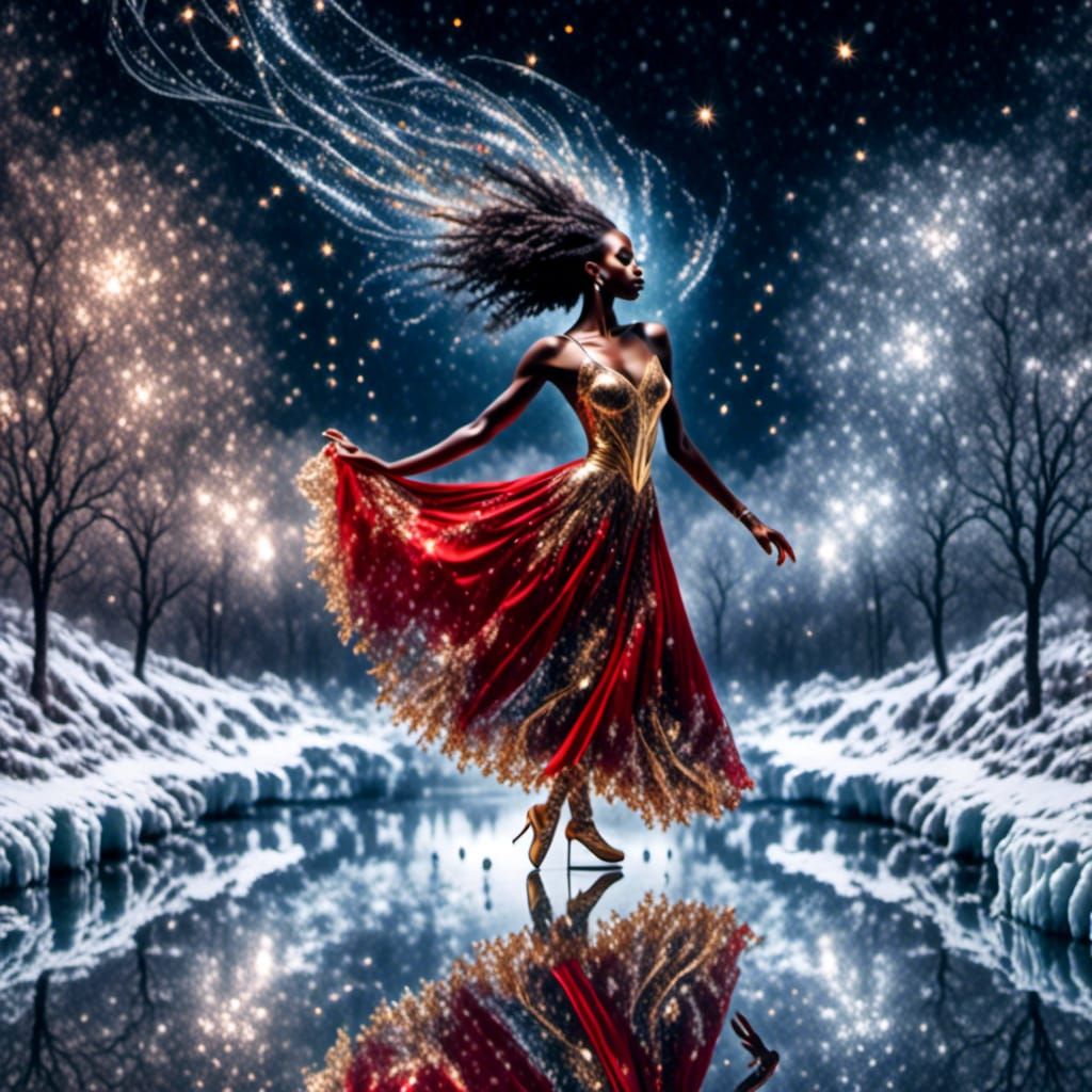 Graceful Ice Skater on Frozen Lake