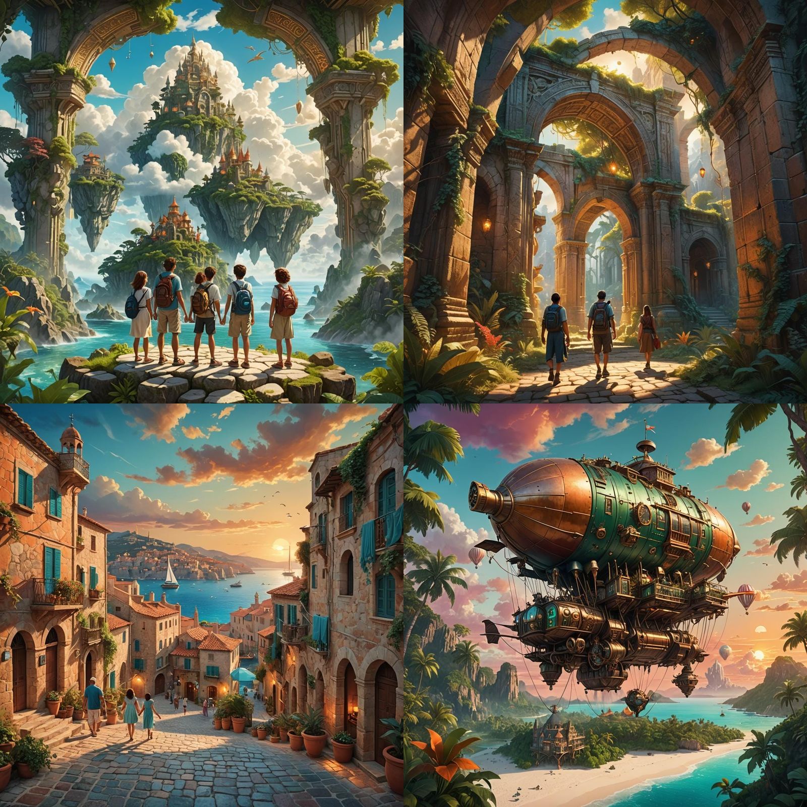 Summer Holiday Travel in Detailed Matte Painting