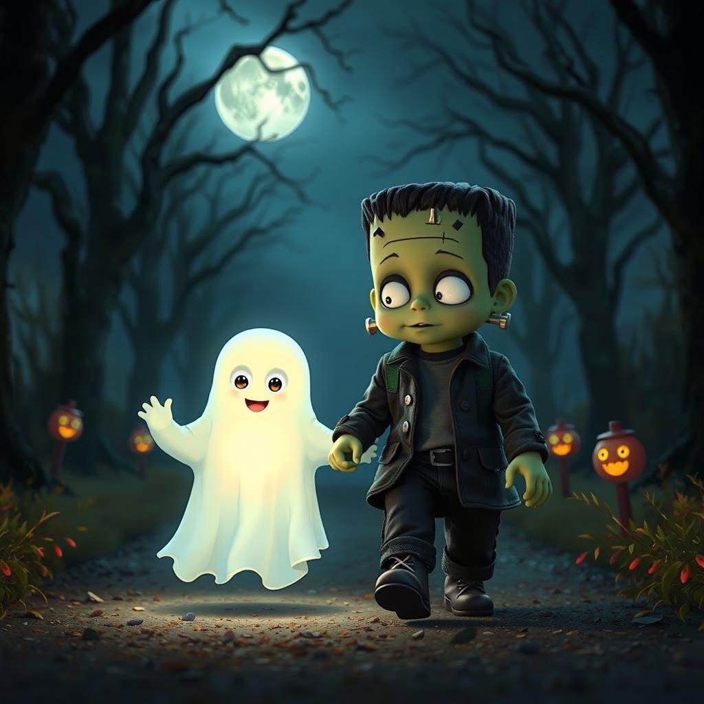 Frankenstein and Ghost Head to Monster School