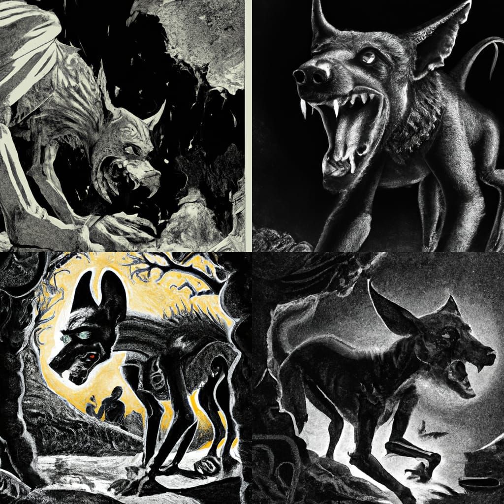 Demonic Xoloitzcuintle in Horror Style