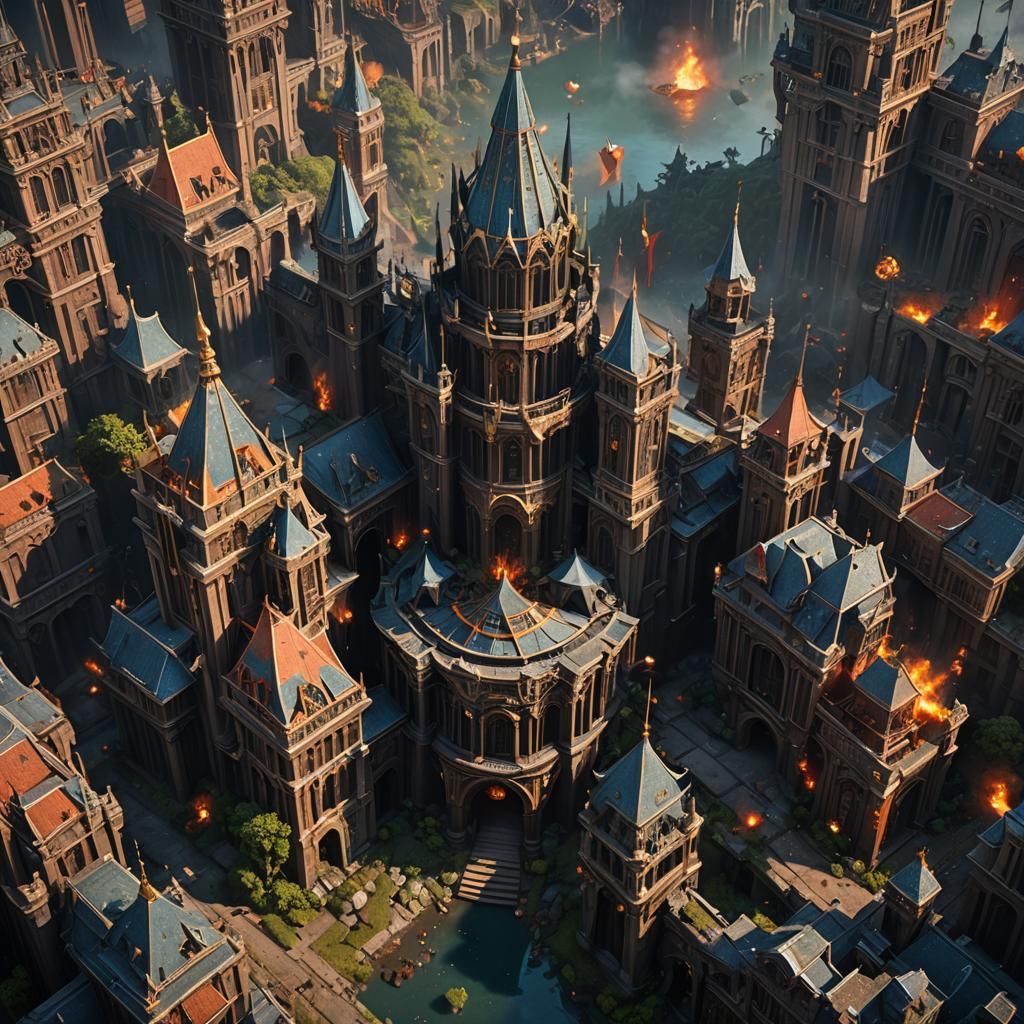 Fantastical Mayhem: Detailed Matte Painting