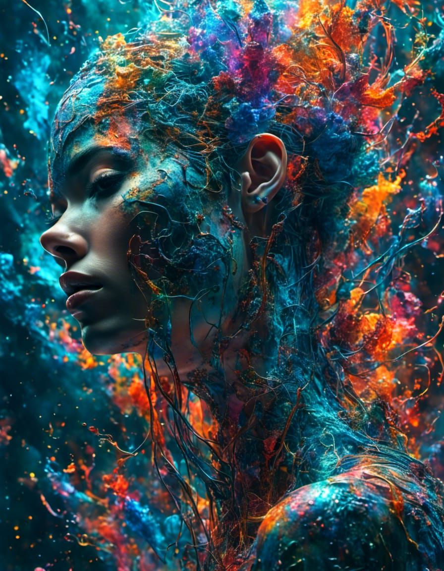 Central Nervous System as Iridescent Digital Art