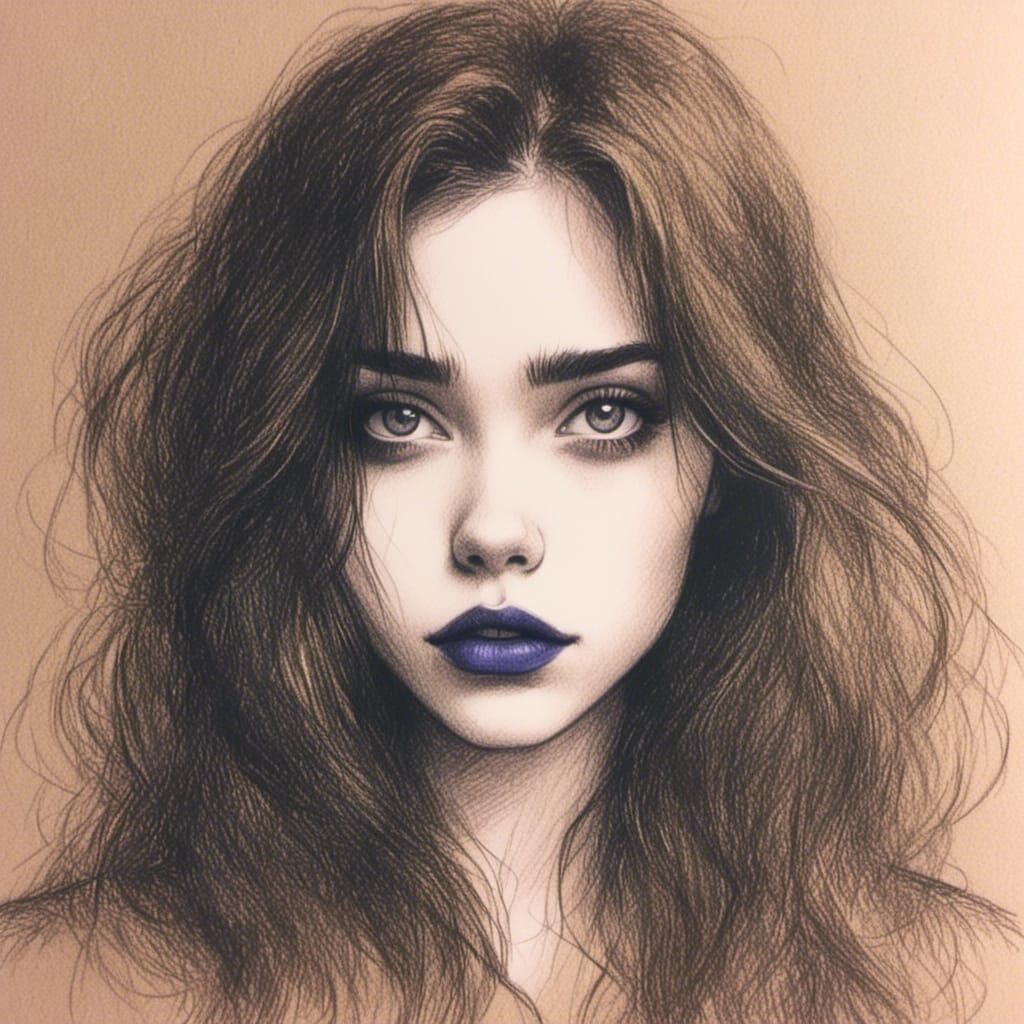 Colored Pencil Portrait of a Sad Woman