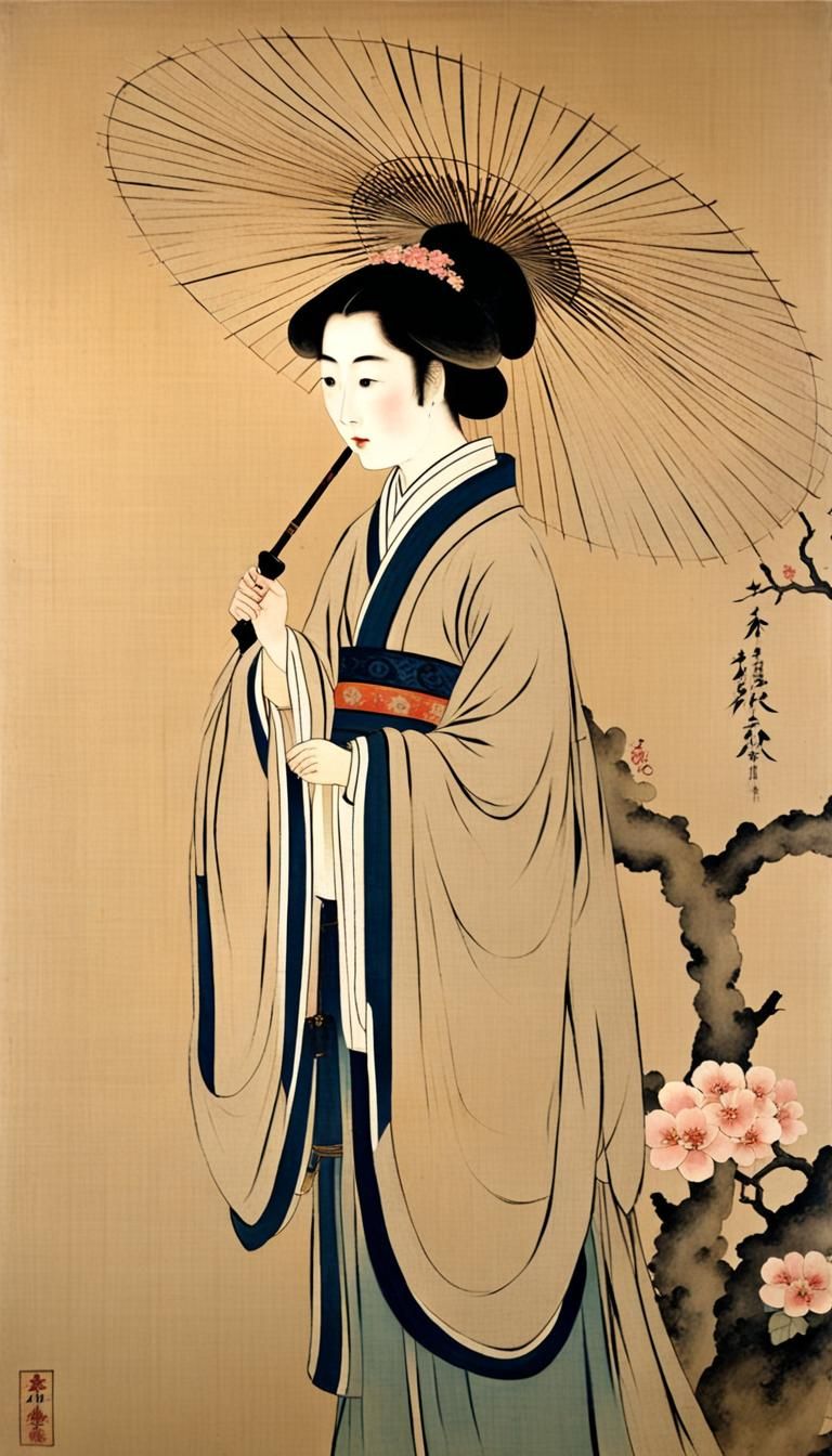 Qing dynasty china, umbrella
