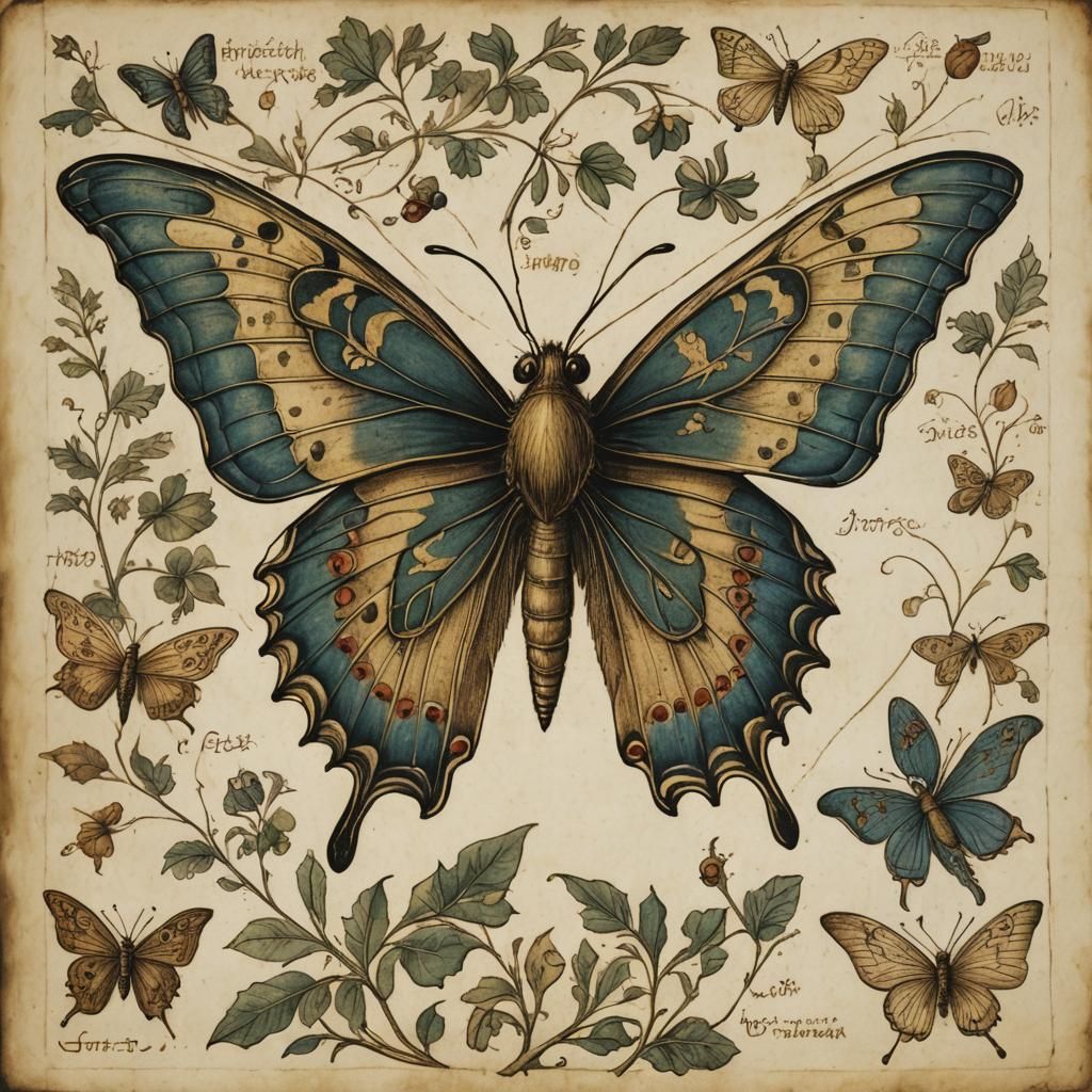 Butterfly in Leonardo da Vinci Style