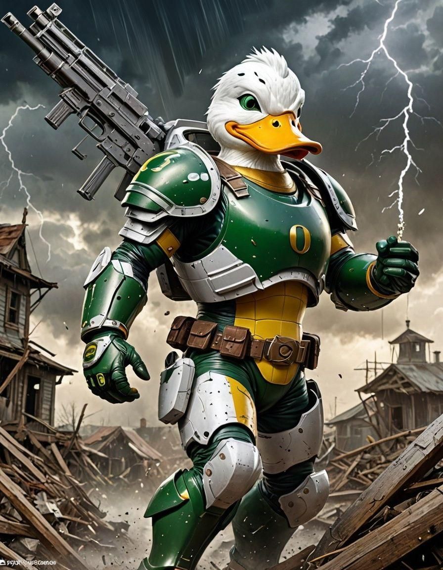 Oregon the Duck in Comic Book Style