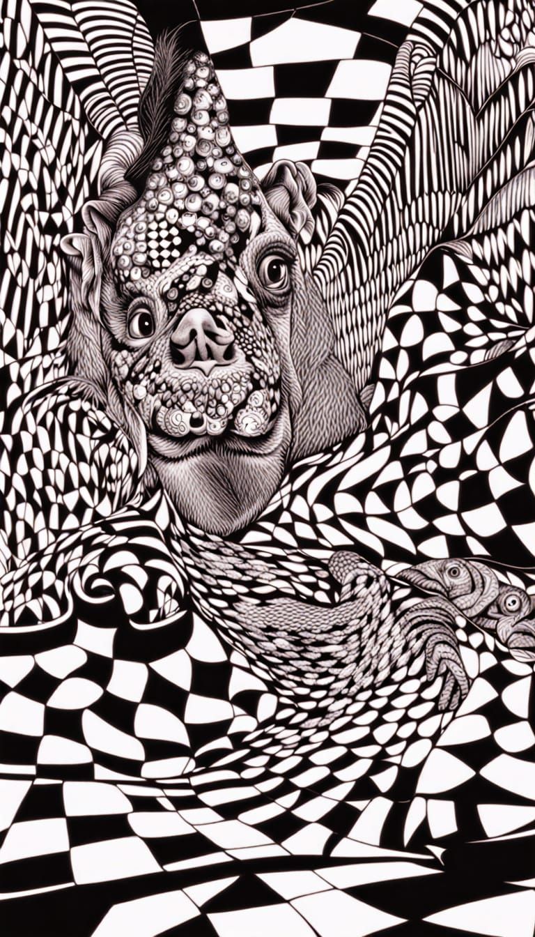 Op Art Geometry Inspired by M.C. Escher
