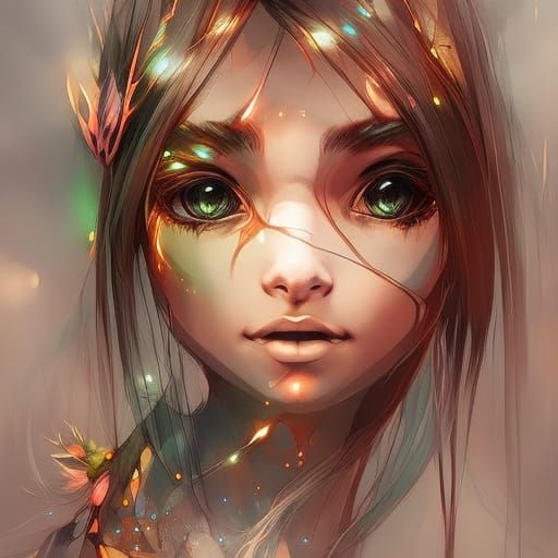 Glowing Woodland Sprite with Adorable Eyes