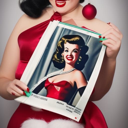 Macabre Christmas: 50s Pin-Up with Magazine
