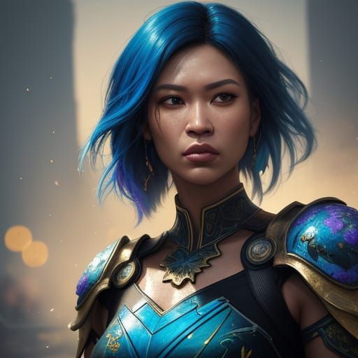 Kianna Shows Love: Vibrant Splash Art Portrait