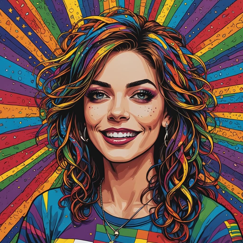 Pop Art Portrait with Pride Flag