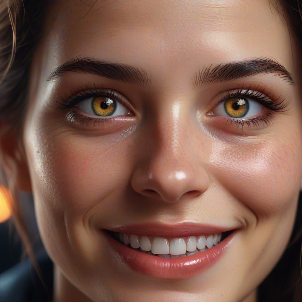 Hyper-Realistic Digital Art of Smiling Person