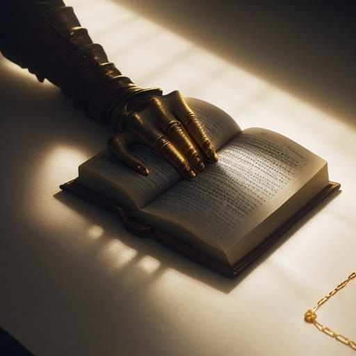 Glowing Bible in Golden Light: Hyperrealistic Close-Up