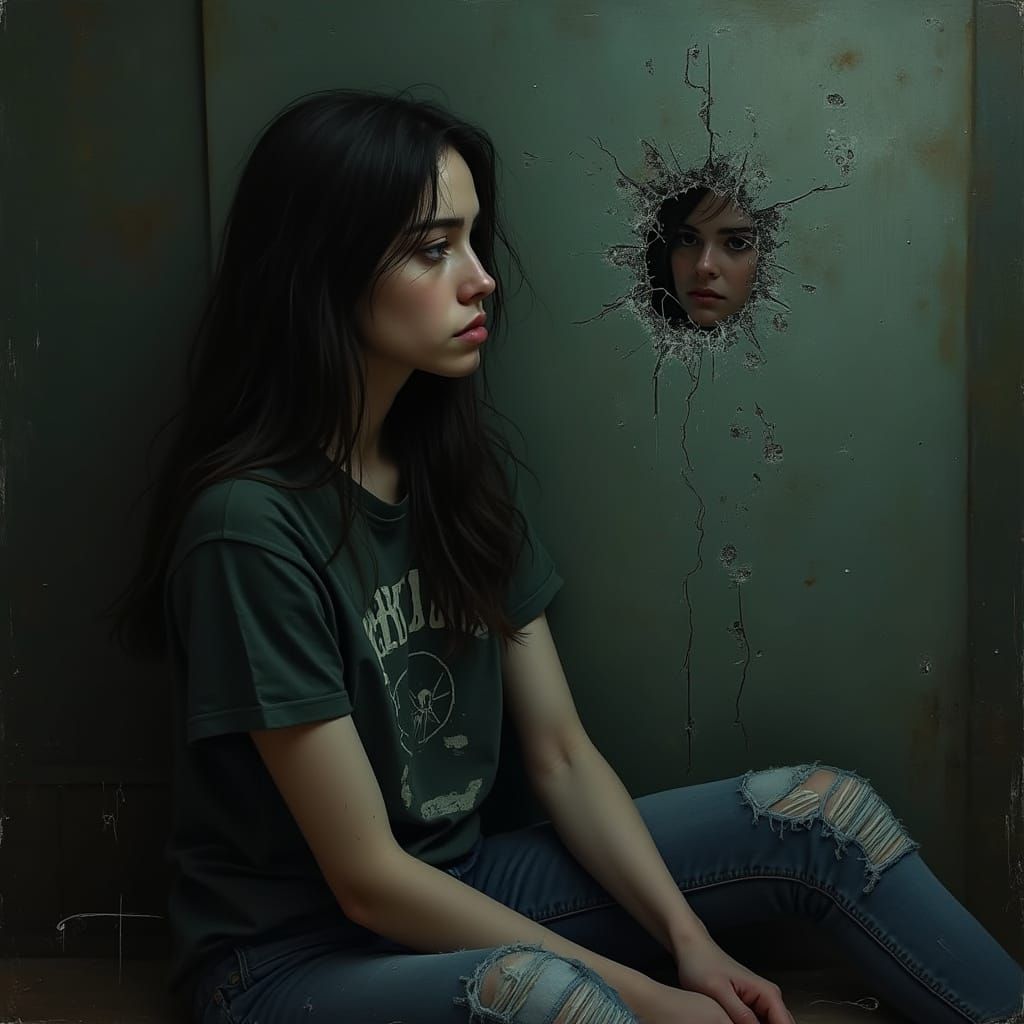 Shattered Reflections: Inner Turmoil in Digital Art