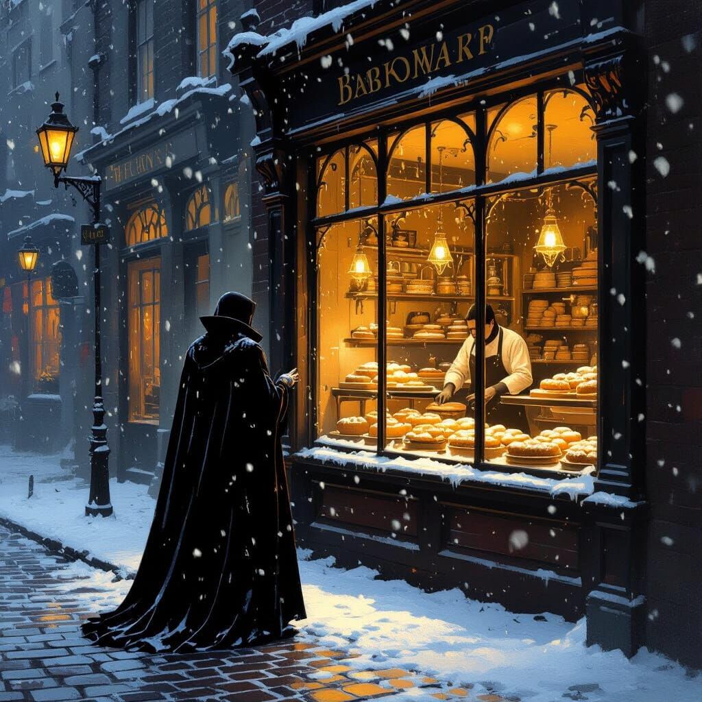 A solitary vampire, cloaked in midnight velvet, stands on a ...