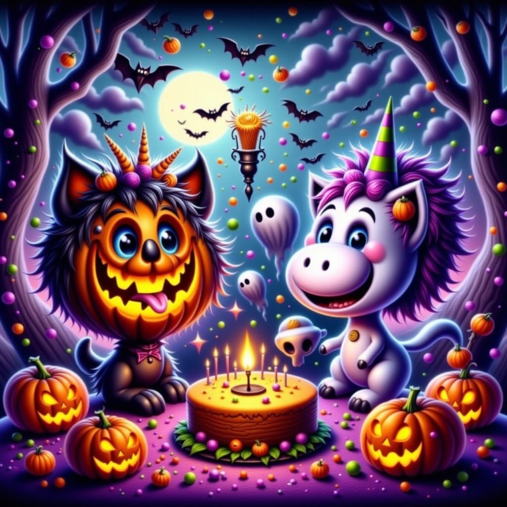 Whimsical Halloween Party with Hybrid Creatures
