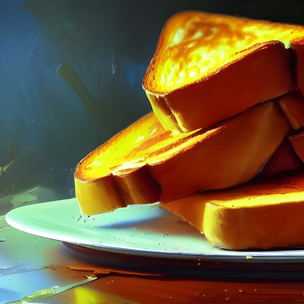 Detailed Oil Painting of French Toast