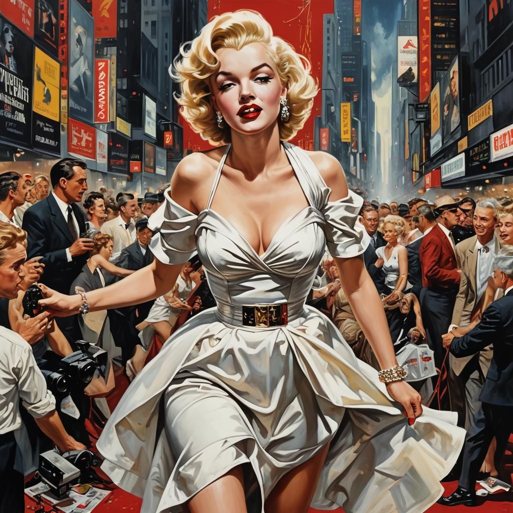 Marilyn Monroe: Retrofuturistic Red Carpet Glamour