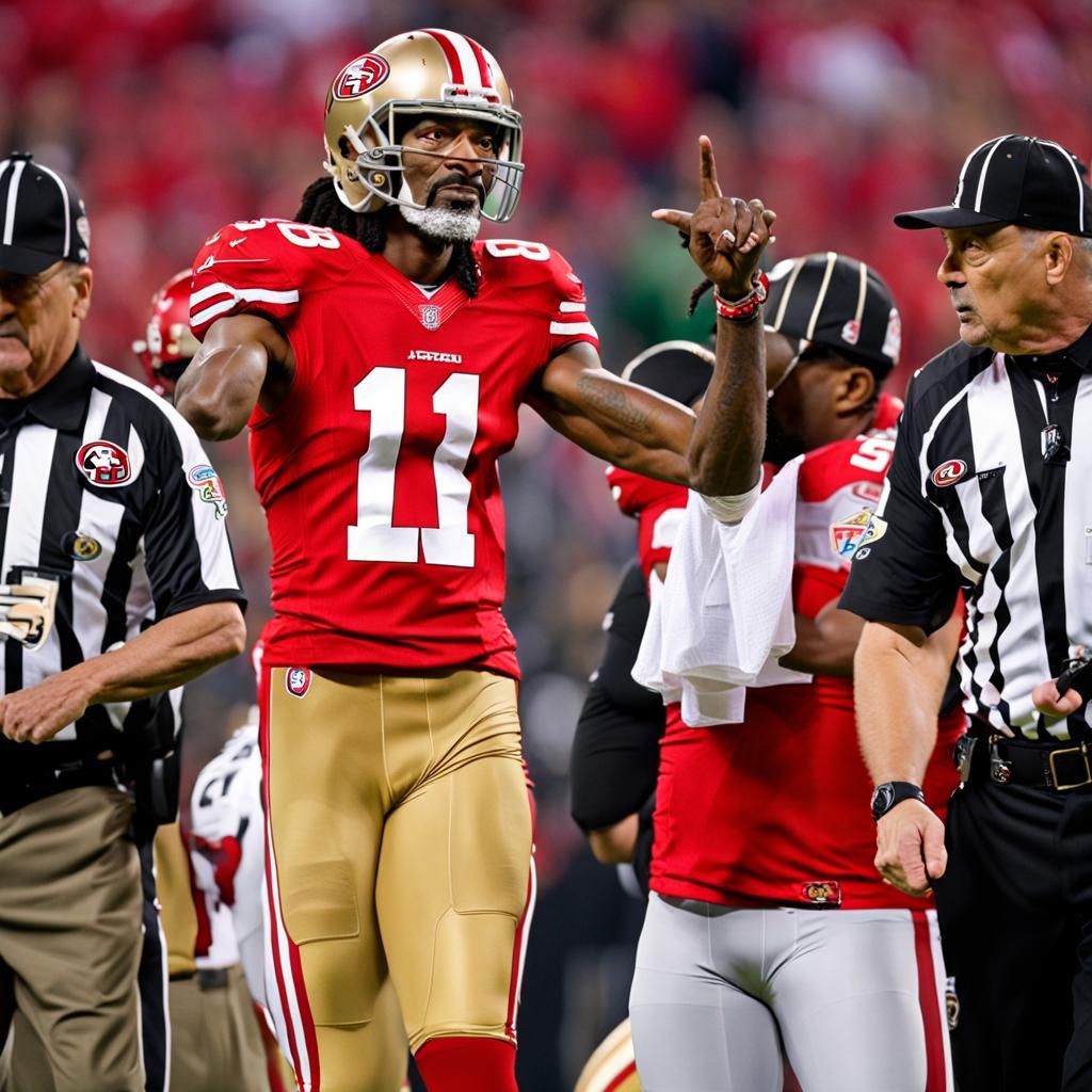 Man in 49ers Uniform Yelling at Referee