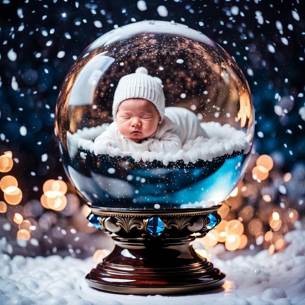Crystal Ball on Decorative Pedestal, Wendell Castle Style