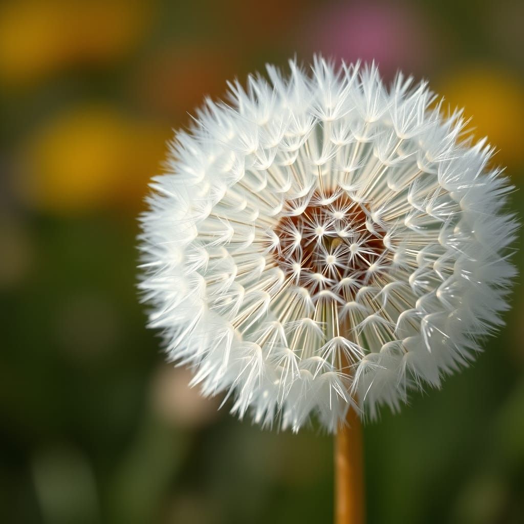 Surreal Dandelion Pom Pom Seed Head in Splash Art