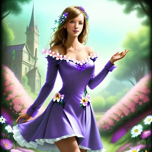 AI Interpretation: Flowers Frolic in Fantasy