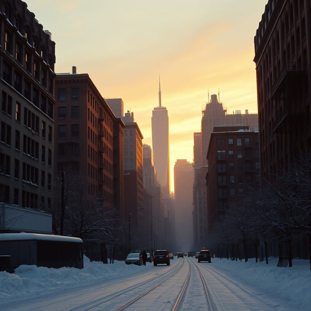 Urban Decay at Sunset: Crumbling NYC Buildings