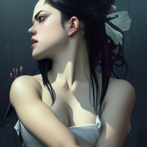 E-Girl Seductress in Hyperdetailed Digital Portrait