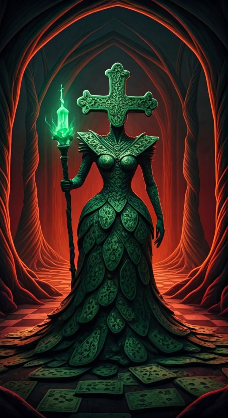 Surreal Claymation Queen Reigns Over Towering Cross-Shaped R...