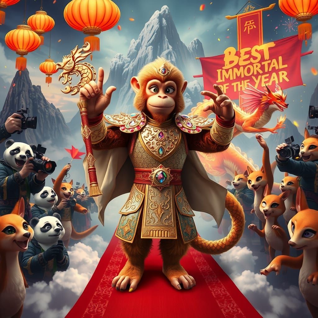 Sun Wukong-Inspired Monkey Warrior Reigns Supreme on Cloud-R...