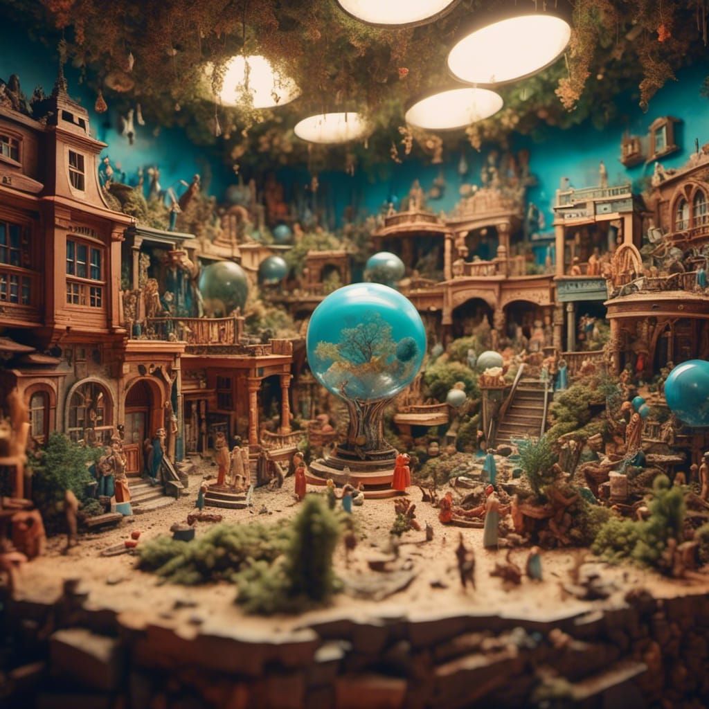 Surreal Retro 3D Diorama in Florence Thomas Style