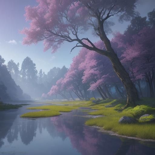 Vibrant Fantasy Landscape Art: Overgrown Paradise